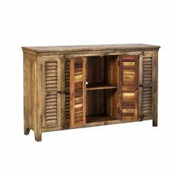 Made in Meubles Buffet en bois recyclé 6 portes Aubin
