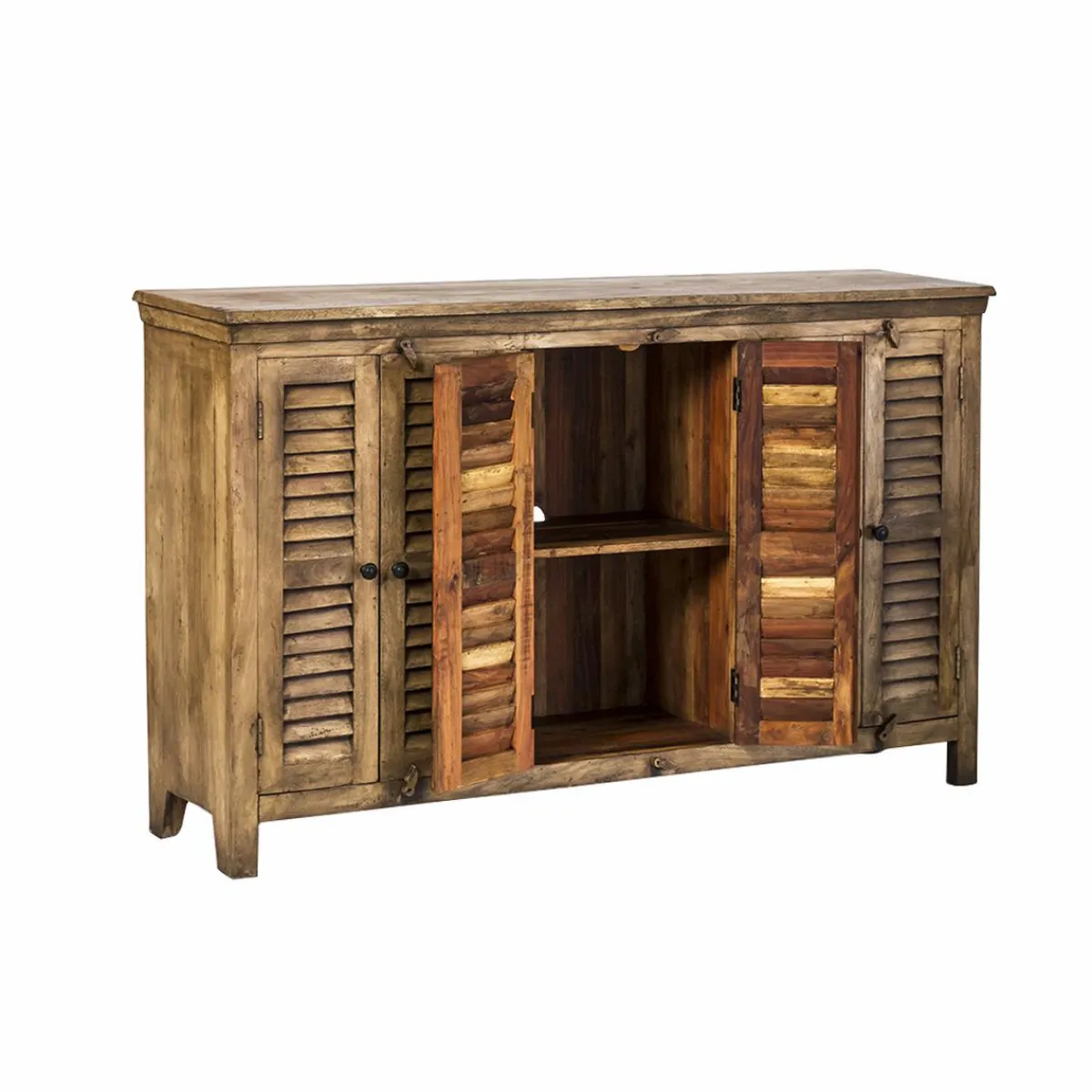 Made in Meubles Buffet en bois recyclé 6 portes Aubin