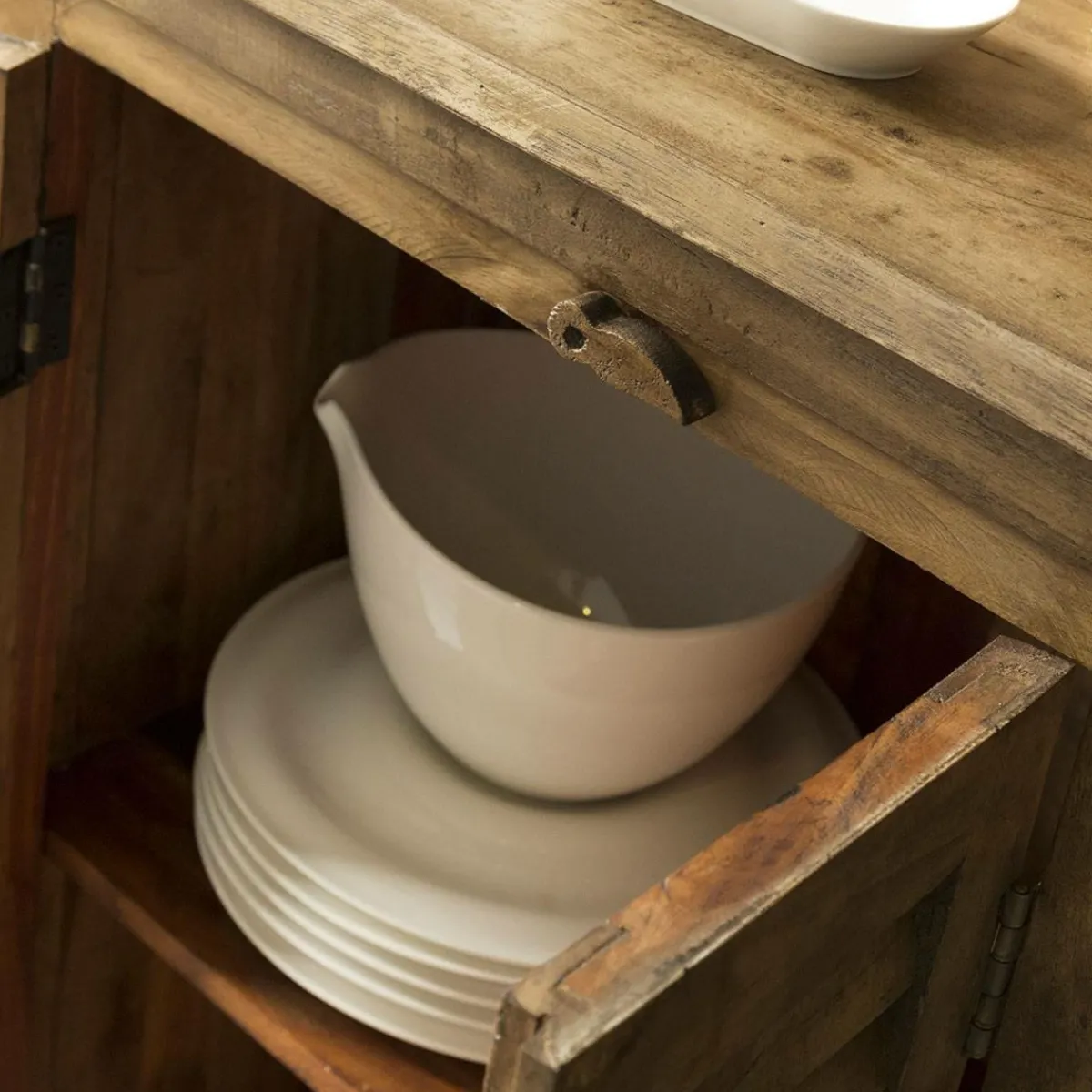 Made in Meubles Buffet en bois recyclé 6 portes Aubin