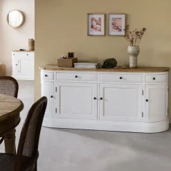 Made in Meubles Buffet en bois recyclé blanchi 180 cm Garance