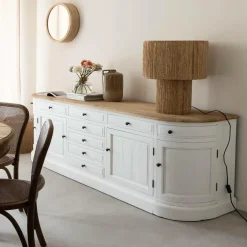 Made in Meubles Buffet en bois recyclé blanchi 225 cm Garance