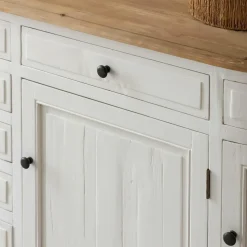 Made in Meubles Buffet en bois recyclé blanchi 225 cm Garance