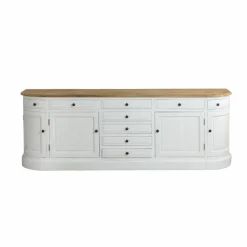 Made in Meubles Buffet en bois recyclé blanchi 225 cm Garance