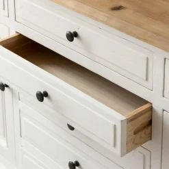 Made in Meubles Buffet en bois recyclé blanchi 225 cm Garance