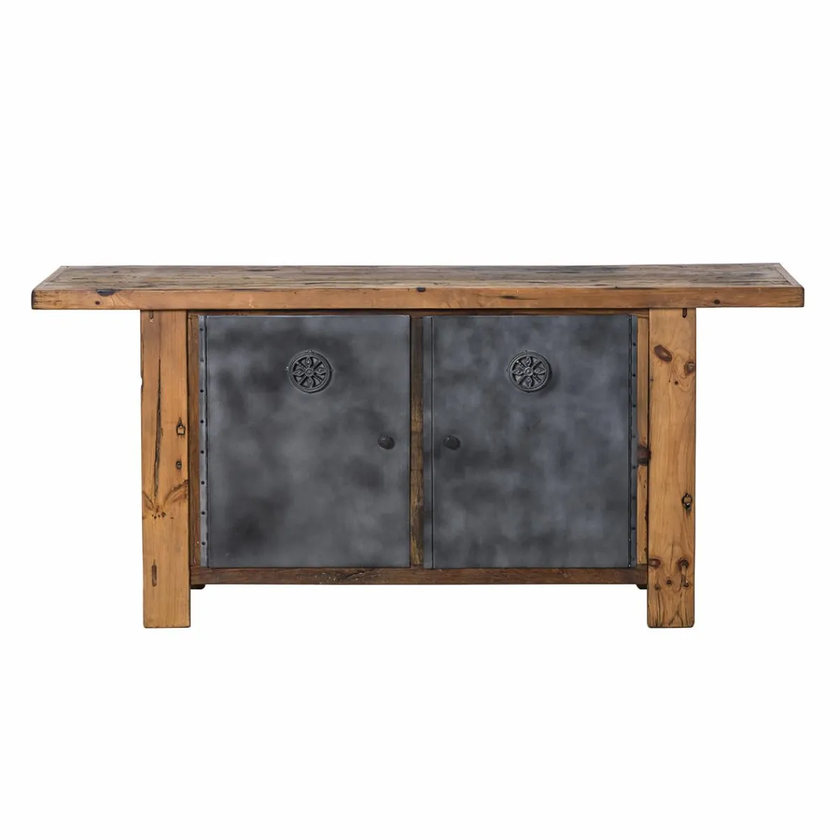 Made in Meubles Buffet en bois recyclé et métal Hector
