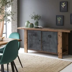 Made in Meubles Buffet en bois recyclé et métal Hector
