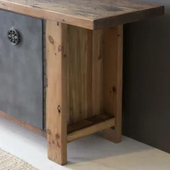 Made in Meubles Buffet en bois recyclé et métal Hector