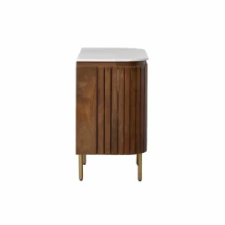 Made in Meubles Buffet en marbre et bois de manguier Sienne