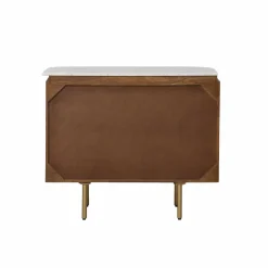Made in Meubles Buffet en marbre et bois de manguier Sienne