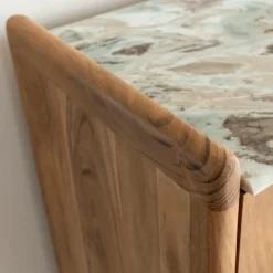 Made in Meubles Buffet en marbre et bois d'acacia Calix