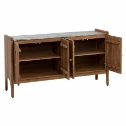 Made in Meubles Buffet en marbre et bois d'acacia Calix
