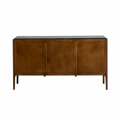 Made in Meubles Buffet en marbre noir et bois de manguier Roch