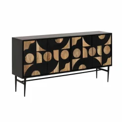 Made in Meubles Buffet en métal et bois de manguier Metinna
