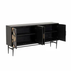 Made in Meubles Buffet en métal et bois de manguier Metinna