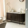 Made in Meubles Buffet en métal et marbre Alfred