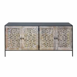 Made in Meubles Buffet enfilade en bois de manguier blanchi Lila
