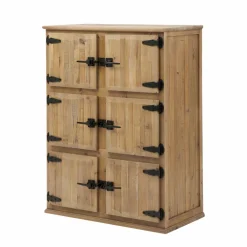 Made in Meubles Buffet haut 6 portes Champêtre