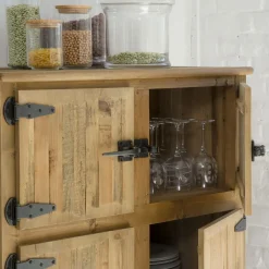 Made in Meubles Buffet haut 6 portes Champêtre