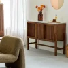 Made in Meubles Buffet haut en bois d'acacia et terrazzo Kaelis