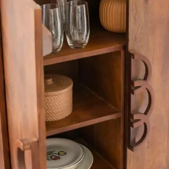 Made in Meubles Buffet haut en bois d'acacia Quilla