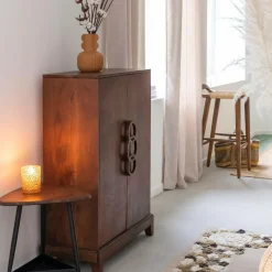 Made in Meubles Buffet haut en bois d'acacia Quilla
