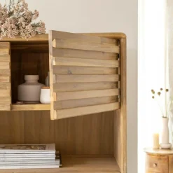 Made in Meubles Buffet haut en bois d'acacia Marin