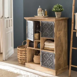 Made in Meubles Buffet haut en bois de manguier Sahara