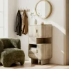 Made in Meubles Buffet haut en bois de manguier clair Yoni