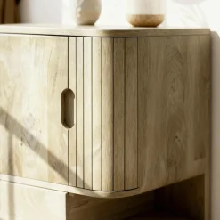 Made in Meubles Buffet haut en bois de manguier clair Yoni