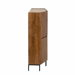 Made in Meubles Buffet haut en bois de manguier et travertin Azure