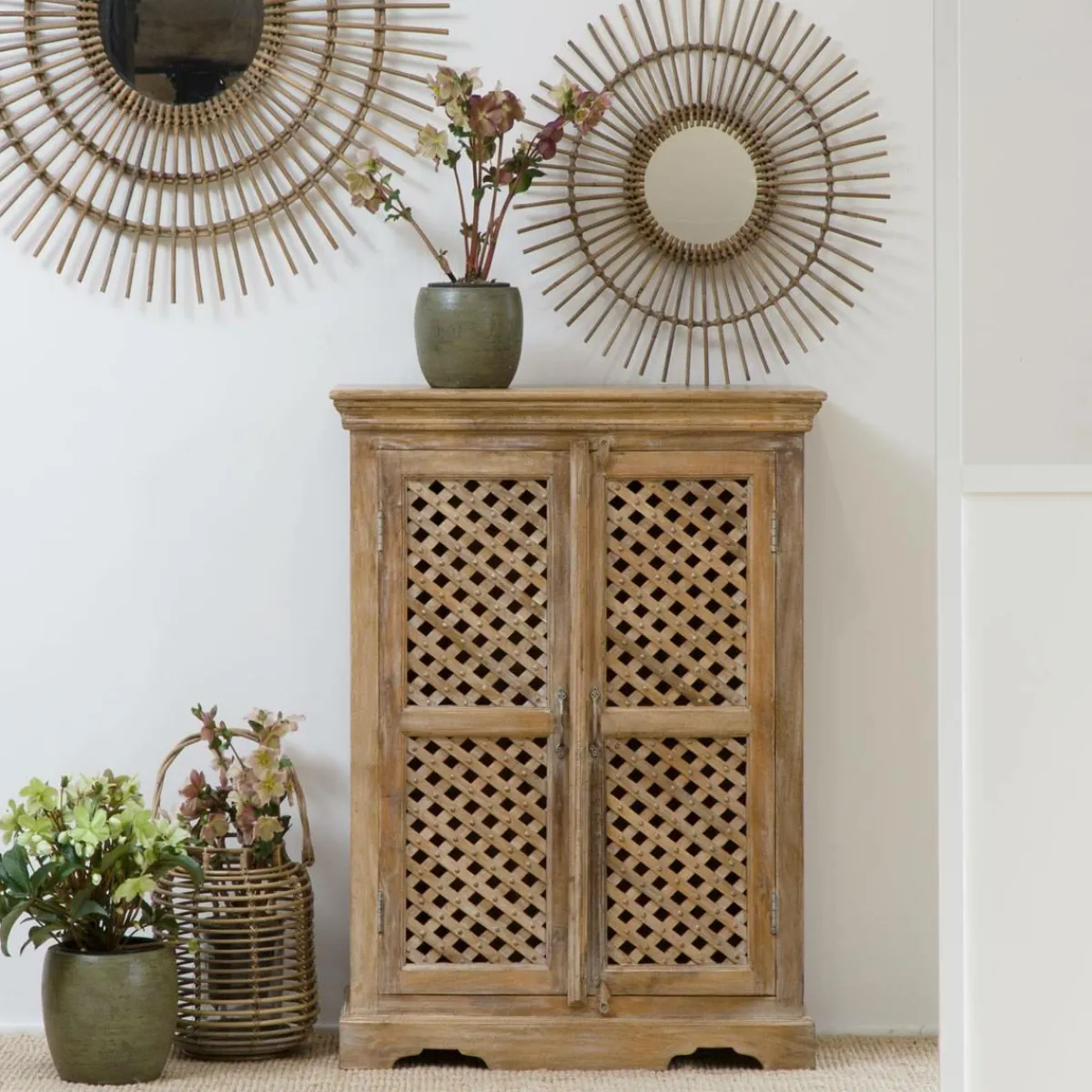 Made in Meubles Buffet haut en bois de manguier Rosa