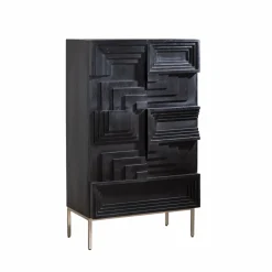 Made in Meubles Buffet haut en bois de manguier noir Tristan
