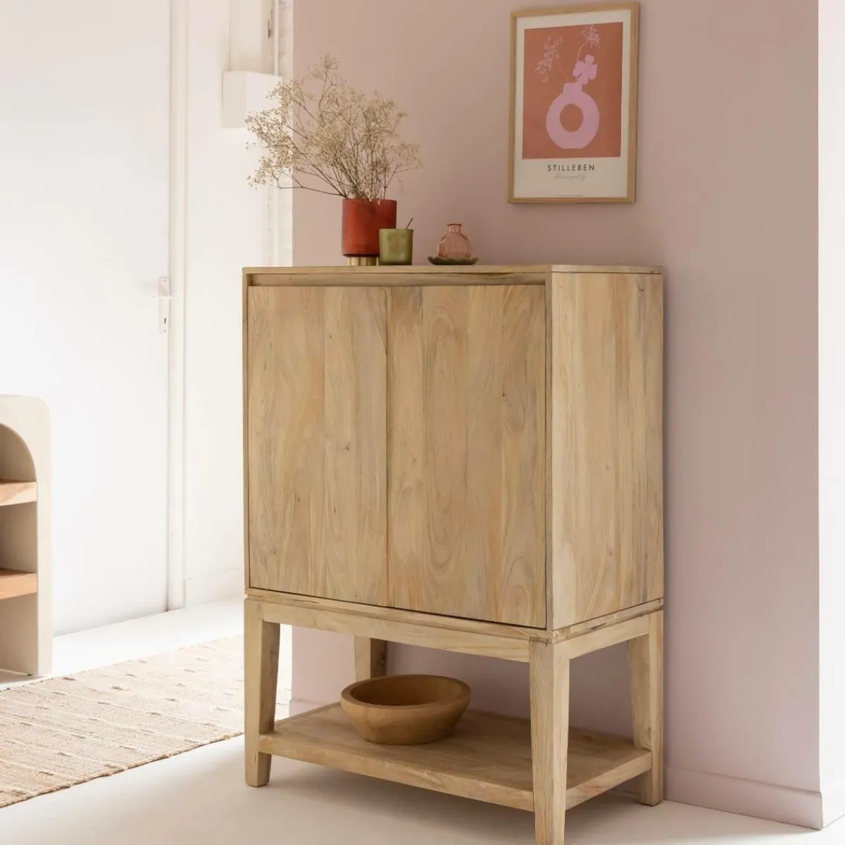 Made in Meubles Buffet haut en bois de manguier Ode