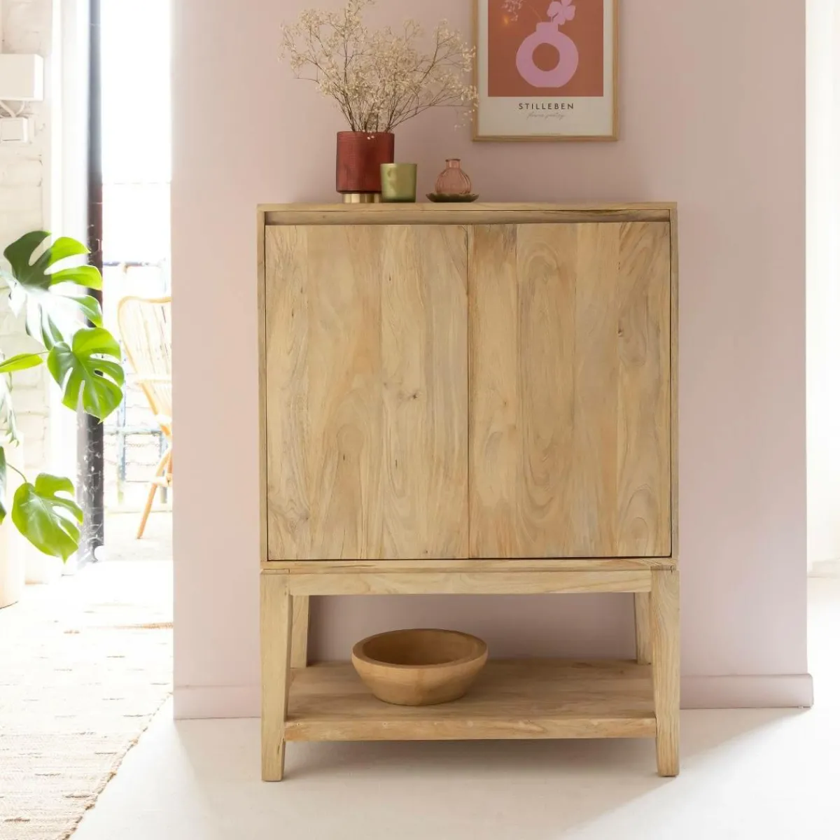 Made in Meubles Buffet haut en bois de manguier Ode