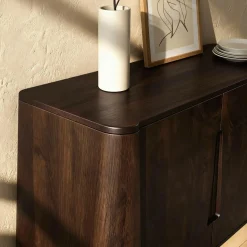 Made in Meubles Buffet haut en bois de manguier foncé Liriel