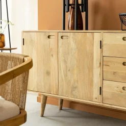 Made in Meubles Buffet long en bois de manguier Rowene