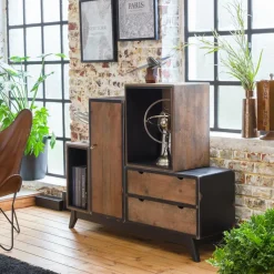 Made in Meubles Buffet modulable en bois massif Hollywood