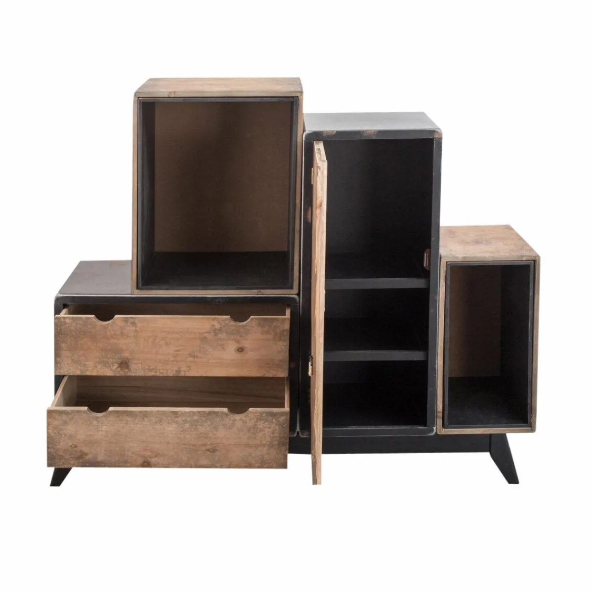 Made in Meubles Buffet modulable en bois massif Hollywood
