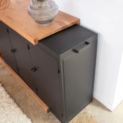 Made in Meubles Buffet rétractable en bois d'acacia Emilio