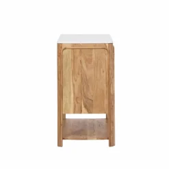Made in Meubles Buffet vitré en bois d'acacia et marbre Emyr