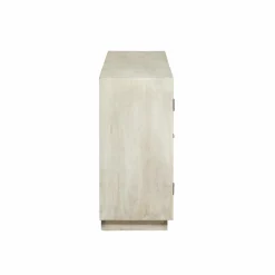 Made in Meubles Buffet vitré en bois de manguier blanchi Miliam