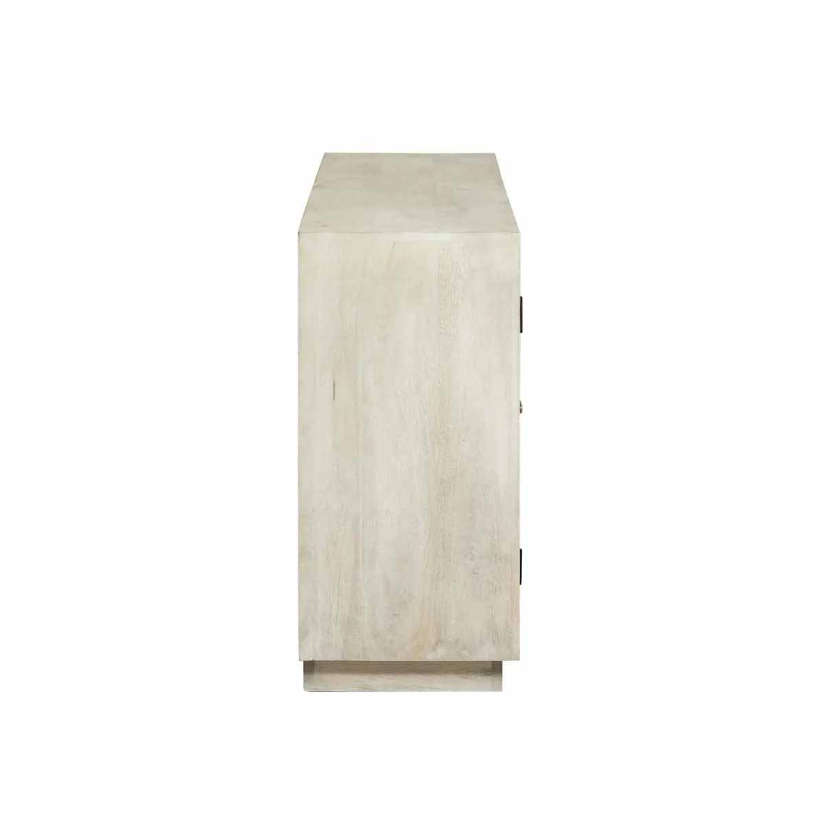 Made in Meubles Buffet vitré en bois de manguier blanchi Miliam