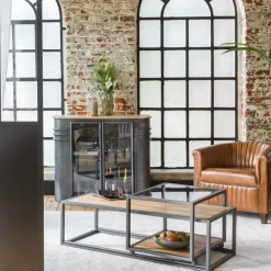 Made in Meubles Buffet vitrine en métal Locker