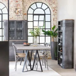 Made in Meubles Buffet vitrine en métal Locker