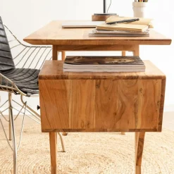 Made in Meubles Bureau en bois d'acacia Eliott