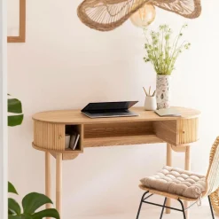 Made in Meubles Bureau en bois pin clair Colin