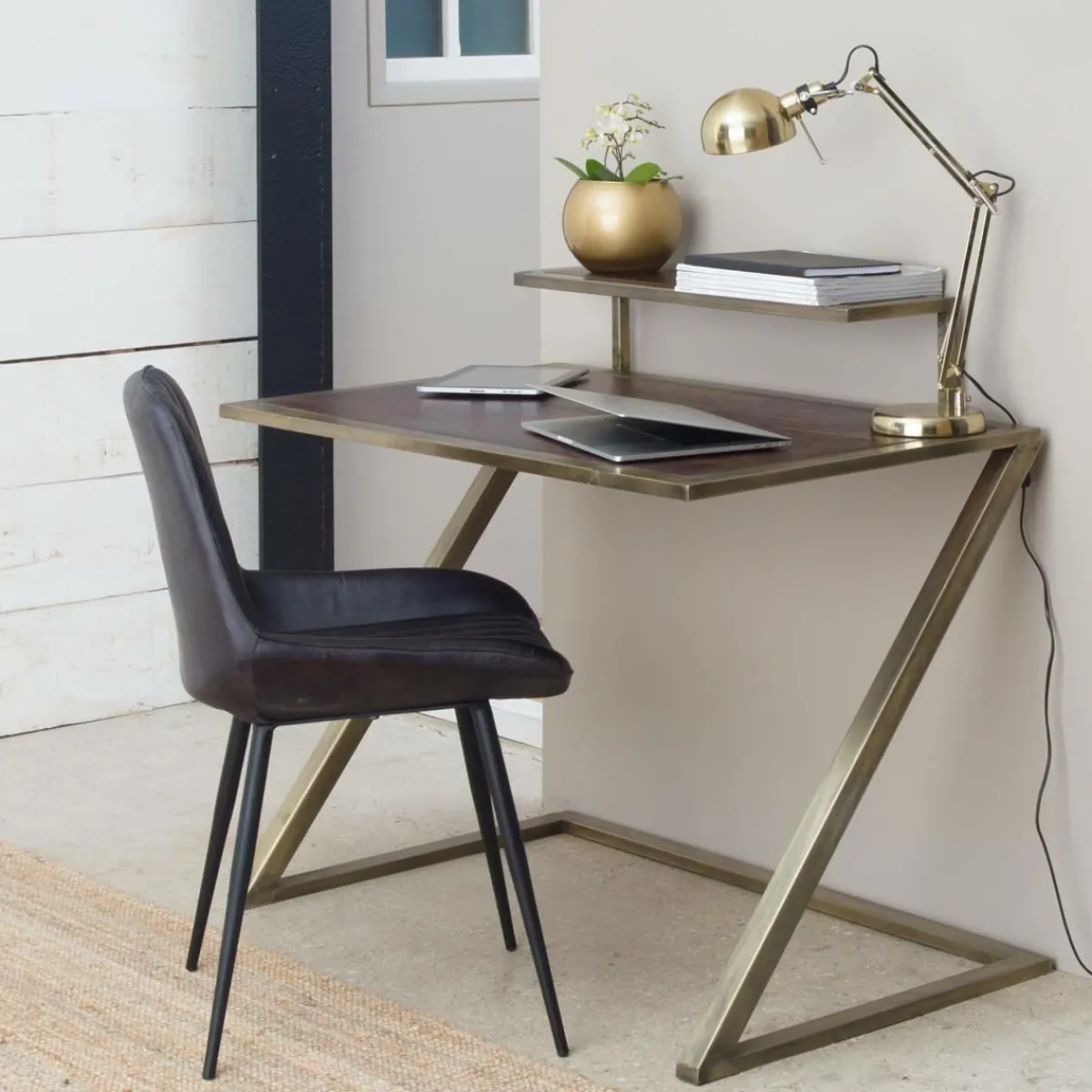 Made in Meubles Bureau pupitre en bois et métal Capucine