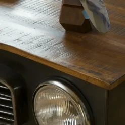 Made in Meubles Bureau voiture en métal gris foncé Tata