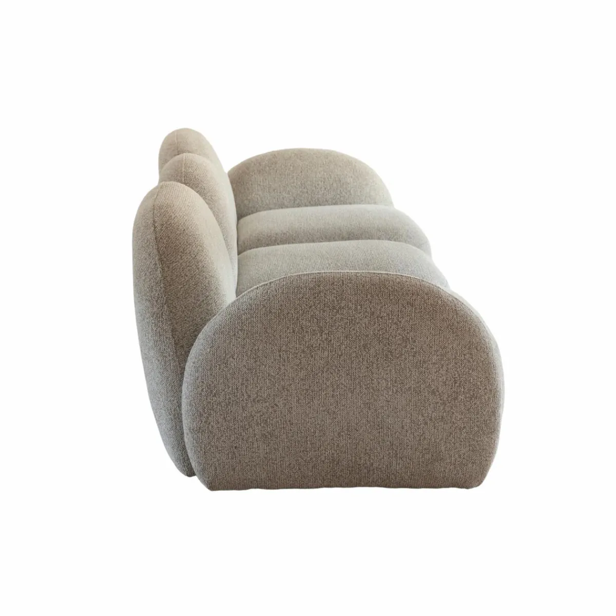 Made in Meubles Canapé 3 modules en tissu bouclette gris Calya