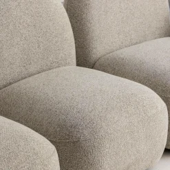 Made in Meubles Canapé 3 modules en tissu bouclette gris Calya